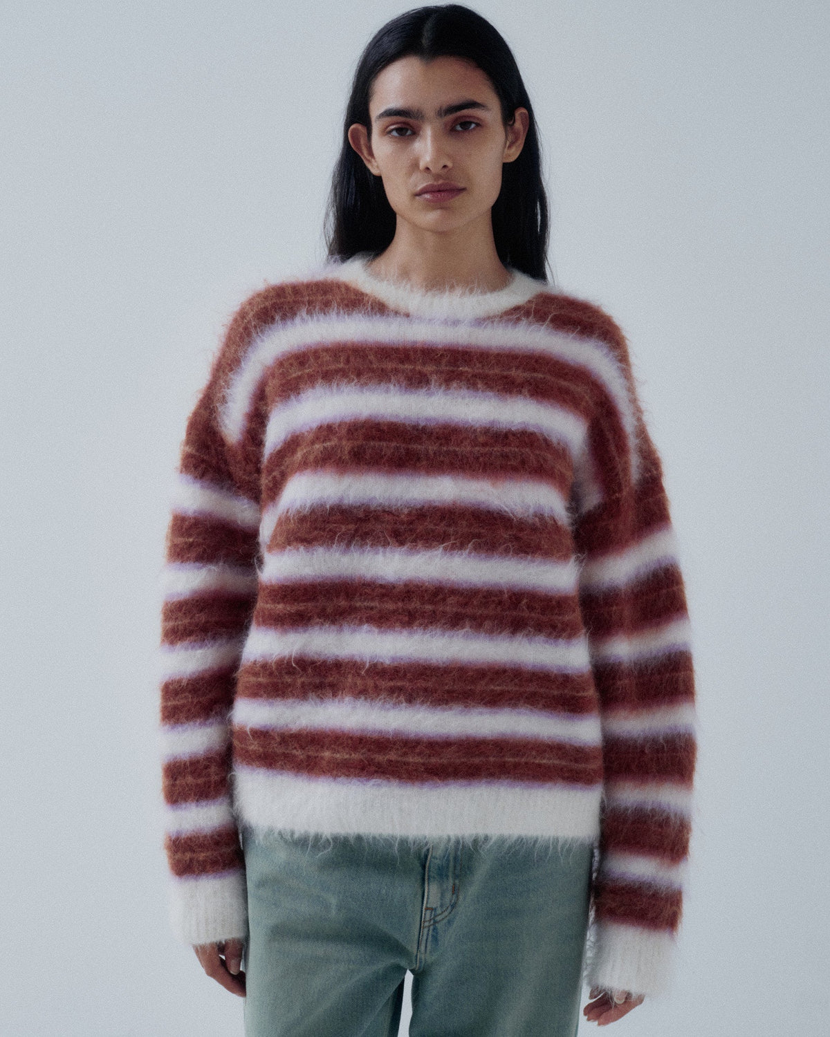 Fuzzy Striped Sweater in Stripes