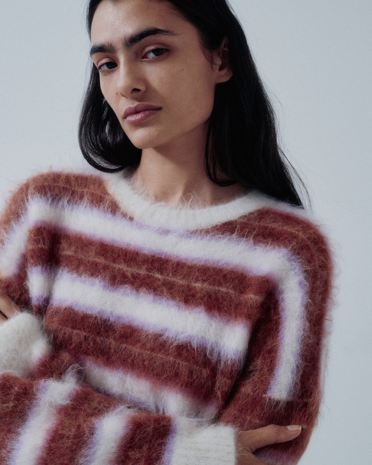 Fuzzy Striped Sweater in Stripes