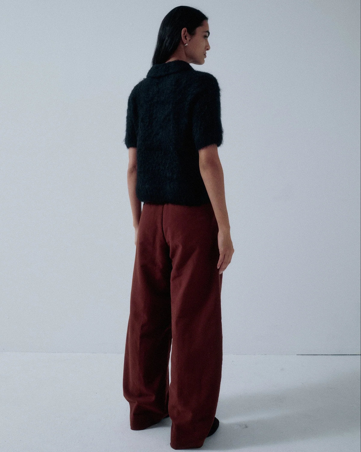 Compact Knit Polo in Black