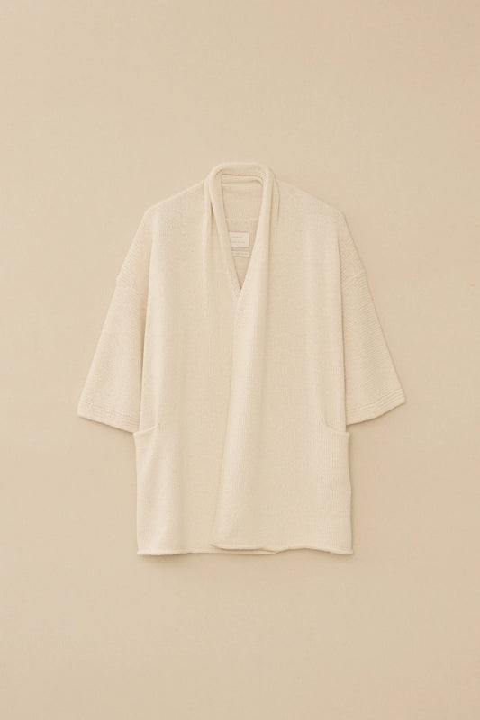 Long Open Cardigan - Bone - OS