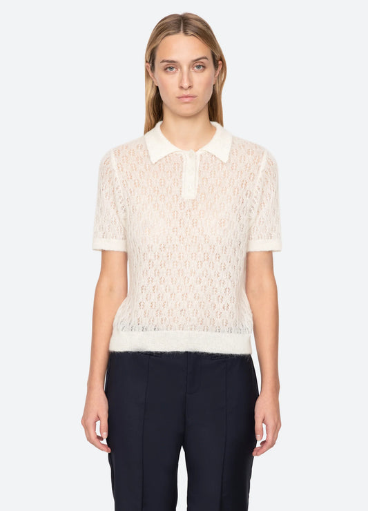 TEAGAN KNIT S/SLV SWEATER - Cream
