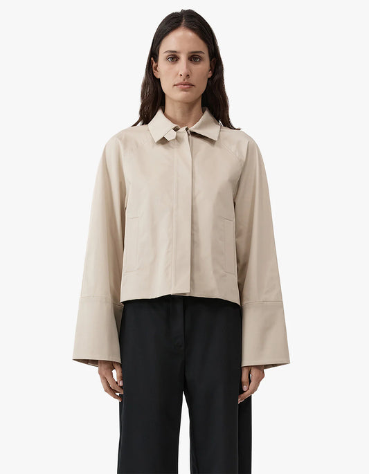 Cropped Cotton Shirt Jacket