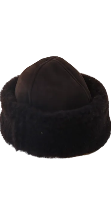 SUEDE BACK CURLY HAIR CAP (Chocolate)