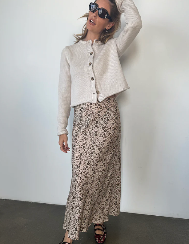 Concetta Cherry Blossom Silk Skirt