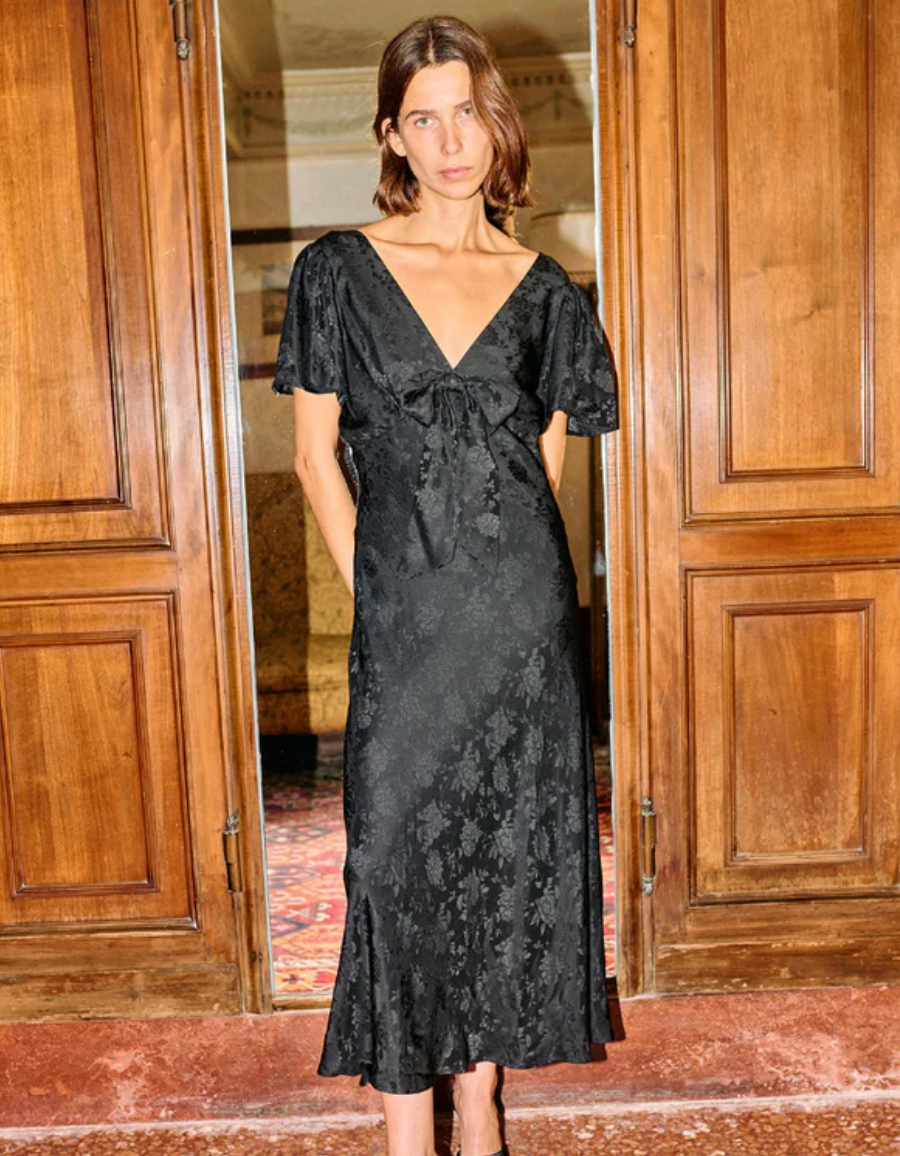 Brunelo Black Jacquard Dress