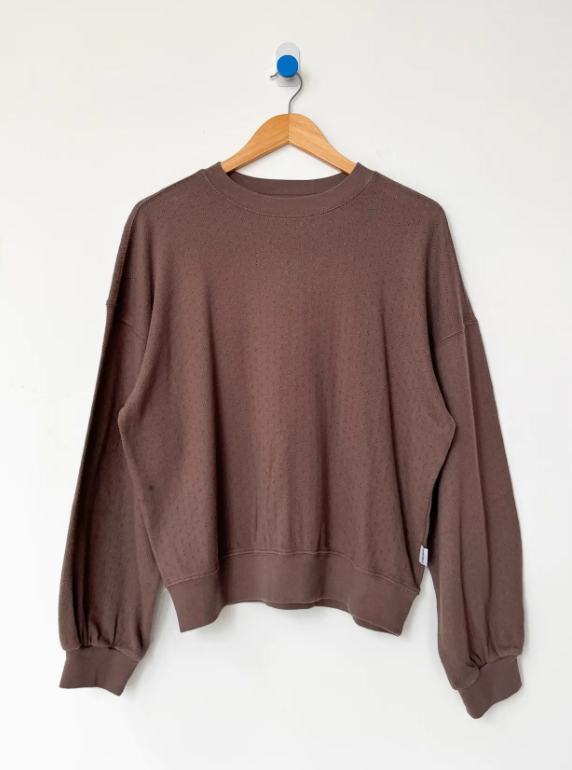 Pointelle Core Sweatshirt - Chocolate