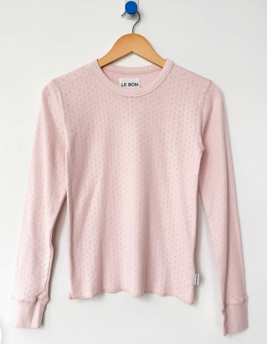 Pointelle Fundamental Tee - Baby Pink