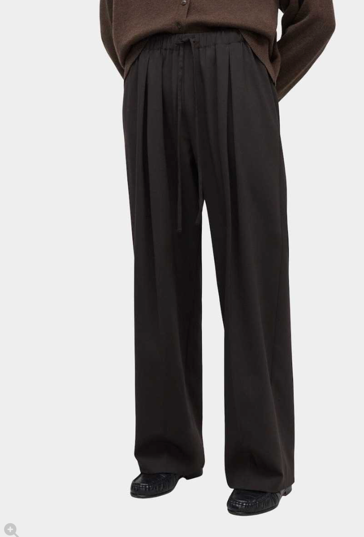 Pleated Relaxed Pant - Brown