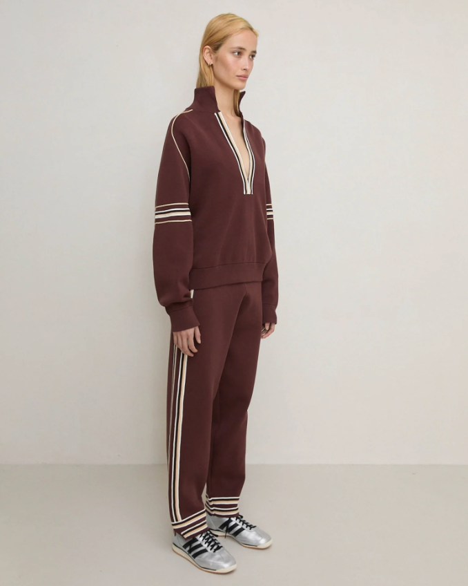 ORGANIC MOTLEY TRACKPANT - ESPRESSO