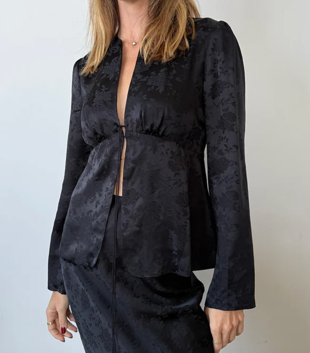 Jorgina Black Jacquard Top