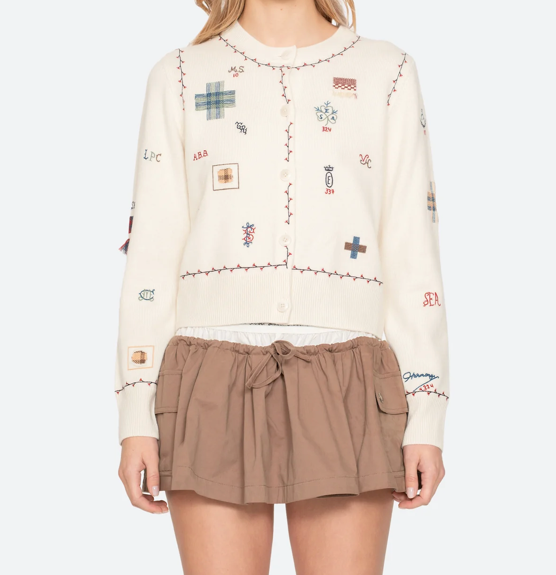 CLAIRA EMB KNIT CARDIGAN