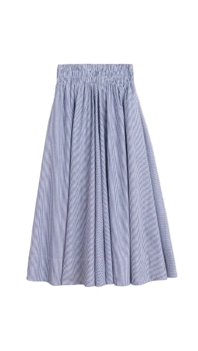 Kyrie Circle Skirt- Navy Stripe