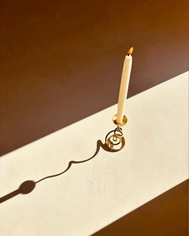Brass Spiral Candlestick
