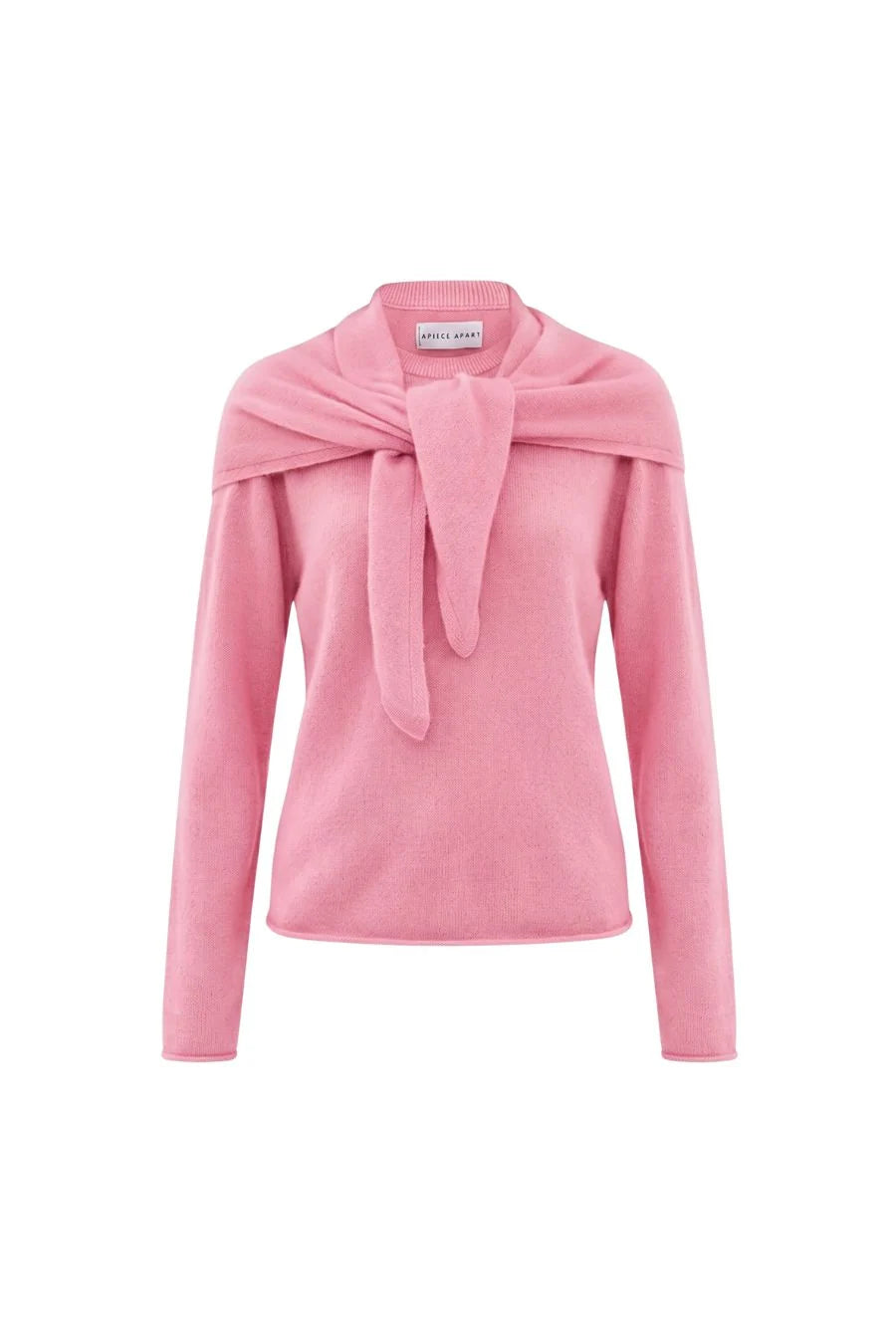 Softest Tissue Scarf Tie Top- Pink