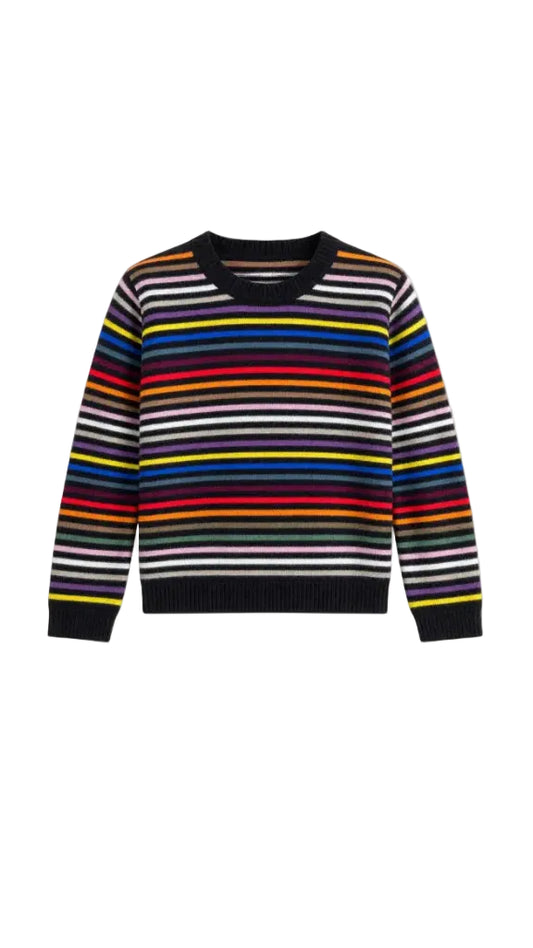 Kismet Jumper in Black Multi Stripe