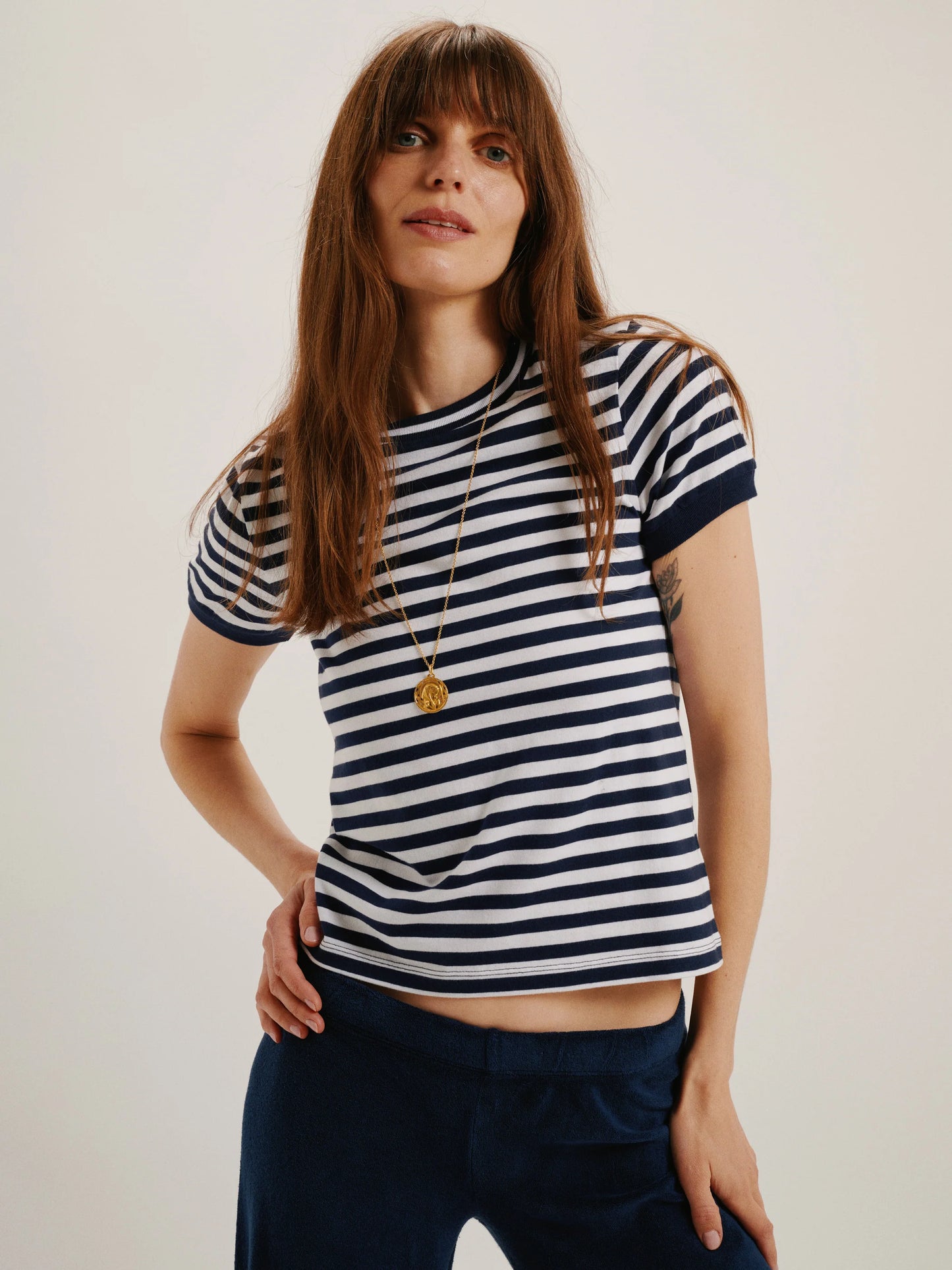 Symi Cotton Tee - Navy