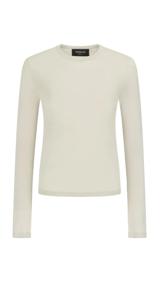 ESSENTIALS LONG SLEEVE TOP - MOONBEAM