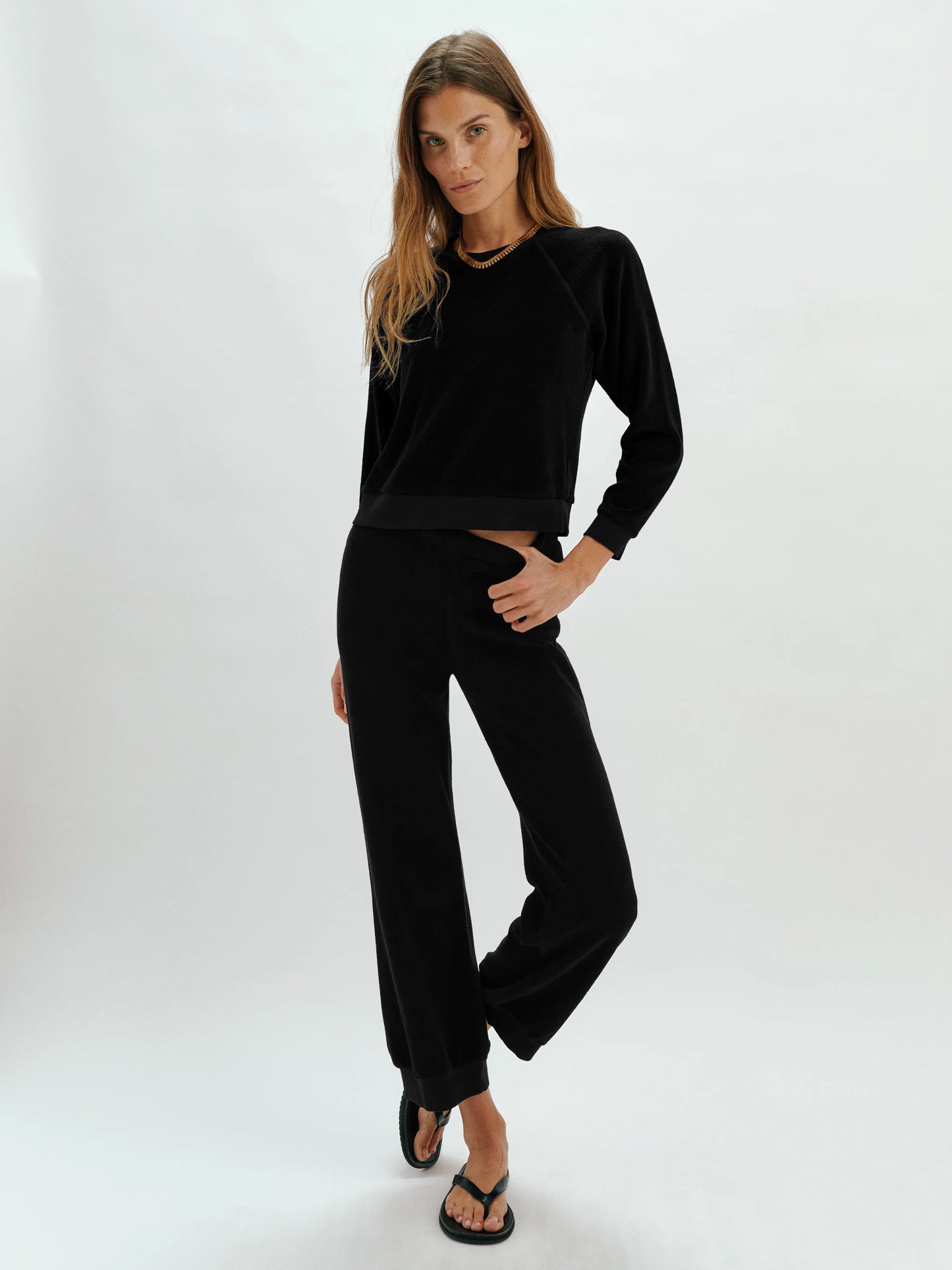 Tilos Sweatshirt in Terry - Black