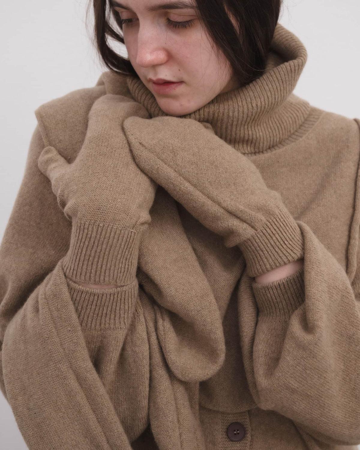 Enso Mitten- Rec. Cashmere- Brown
