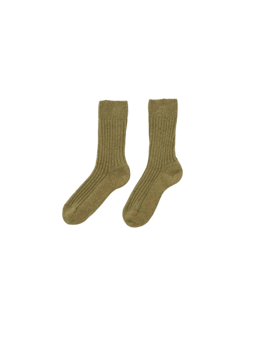 Rib Overankle Socks - Cashmere Rib