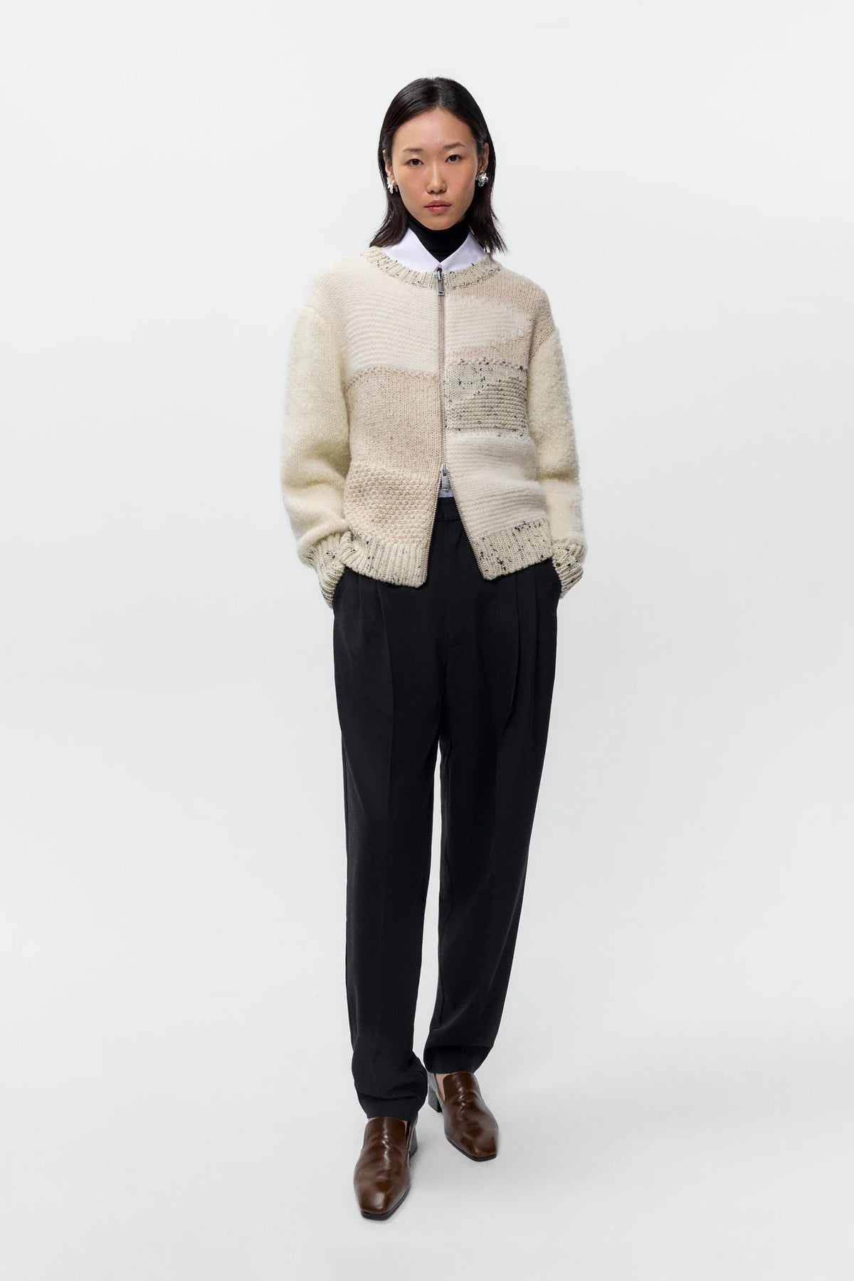 Marled Zip Cardigan