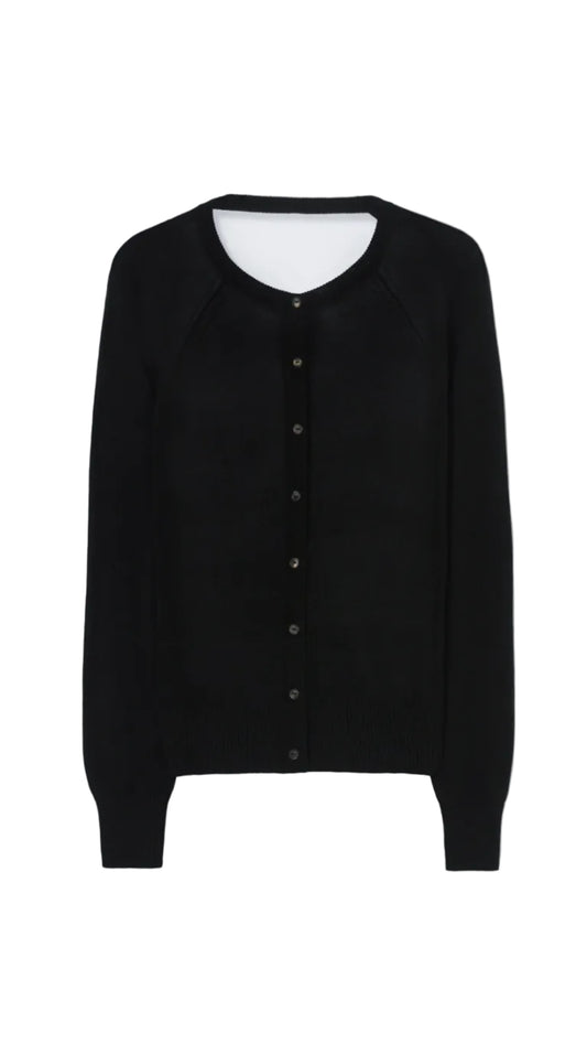 Open-Back Cardigan - Black