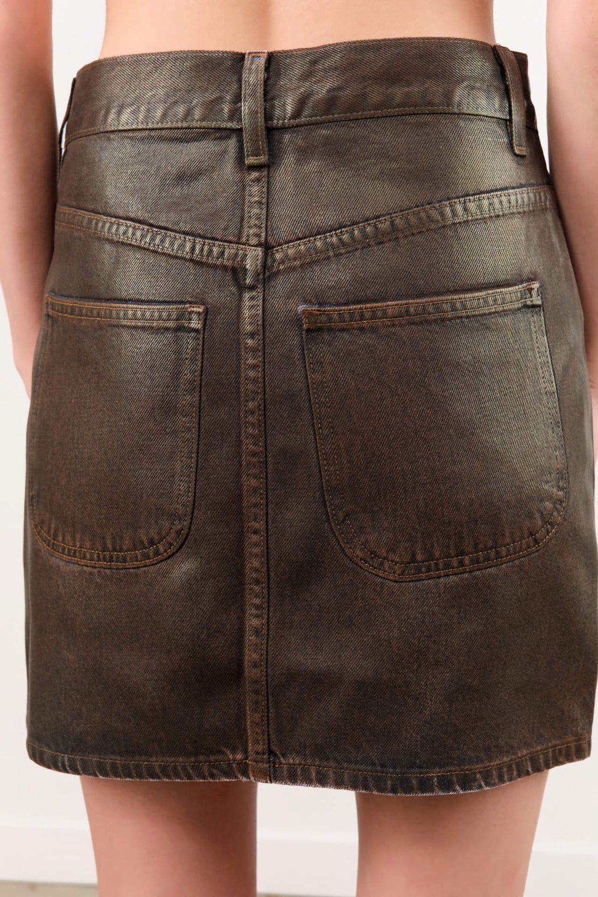 The Mini Skirt- Brown Lacquer