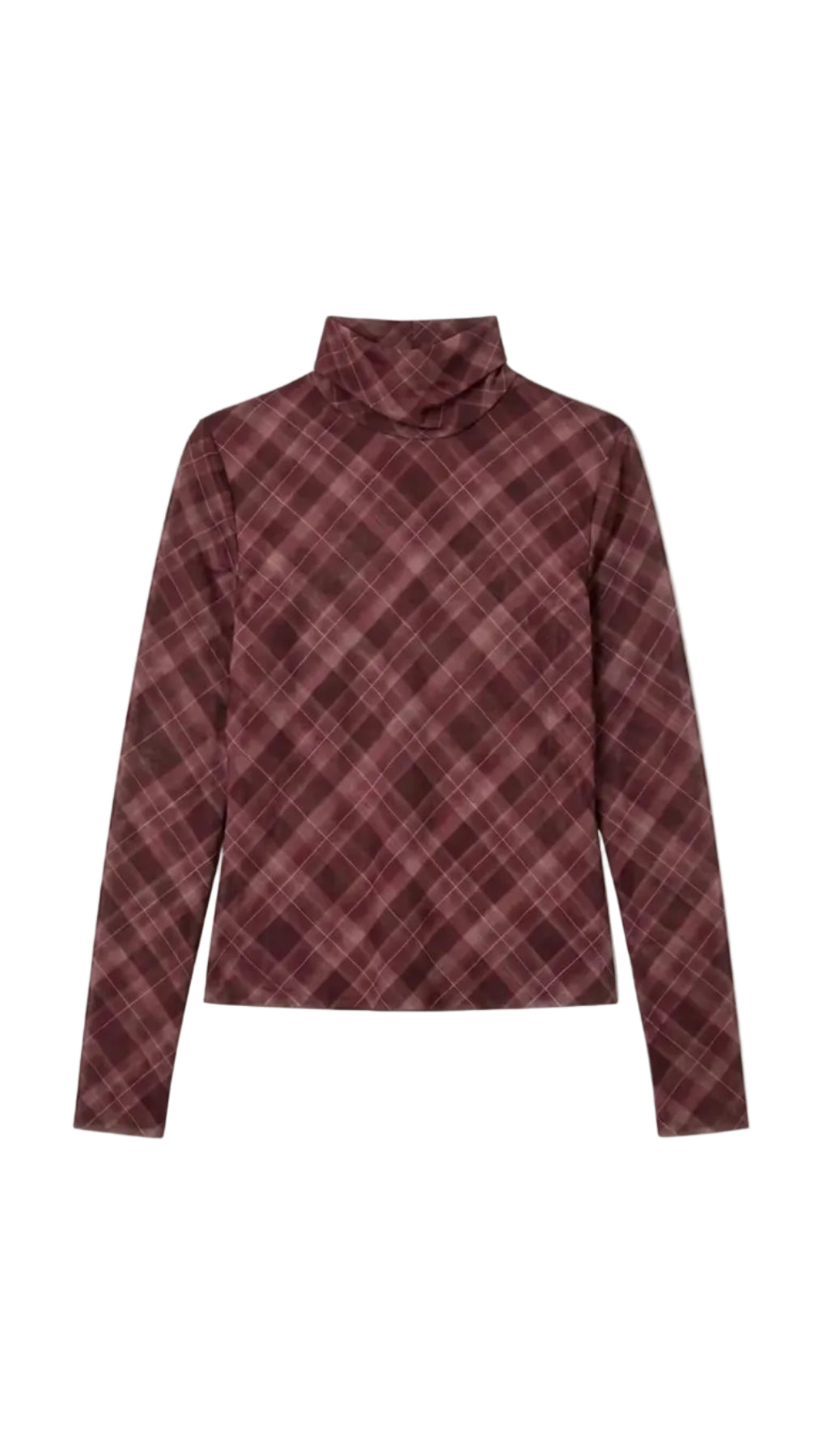 Lennon Turtleneck in Plum Plaid