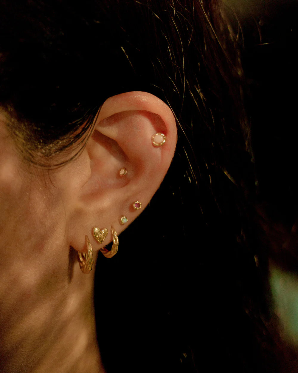 Tiny Molten Single Stud Earring