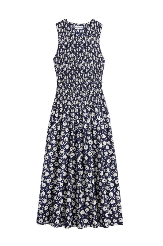 Siempre Tank Maxi - Navy Floral Stamp