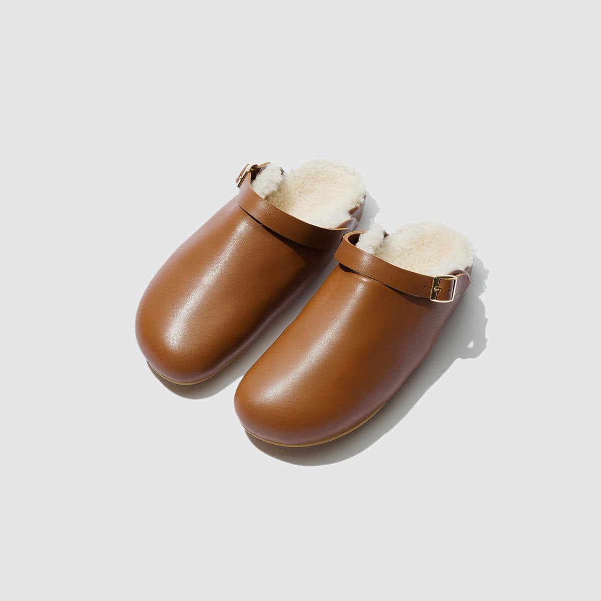 Clogs With Shearling (Umber)