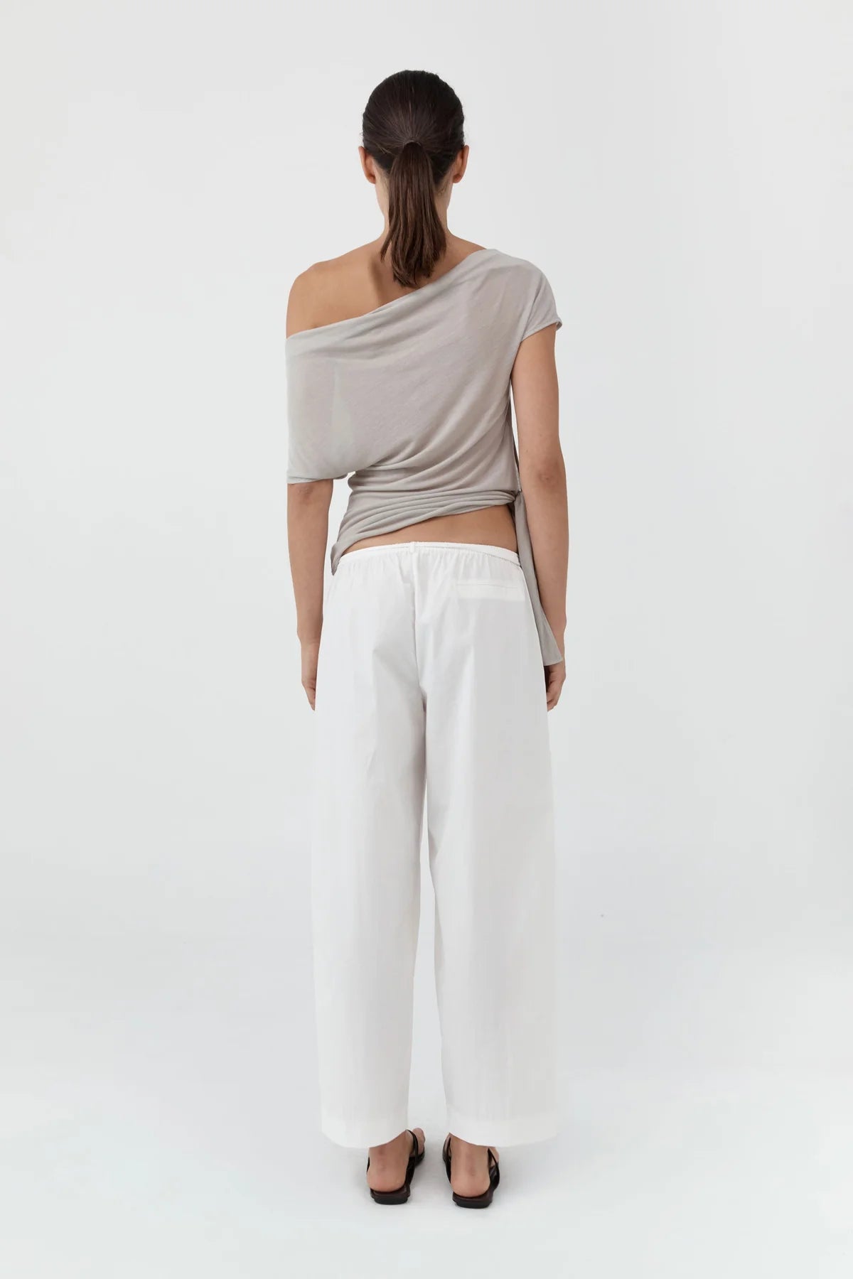 Fine Rouleau Crop Pants - White